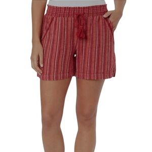 Briggs sz M Linen shorts stipped red